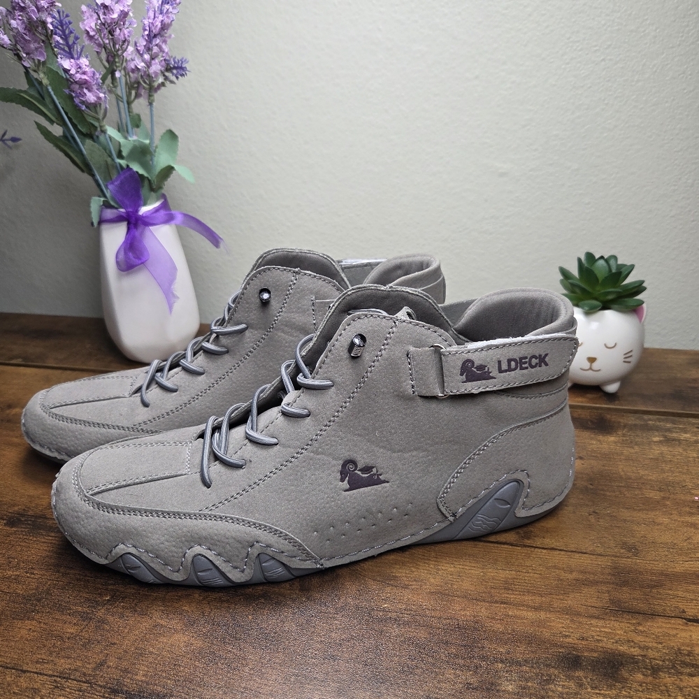 LDECK Men’s Size US 9 Sports Casual Italian Leather High Top Shoe